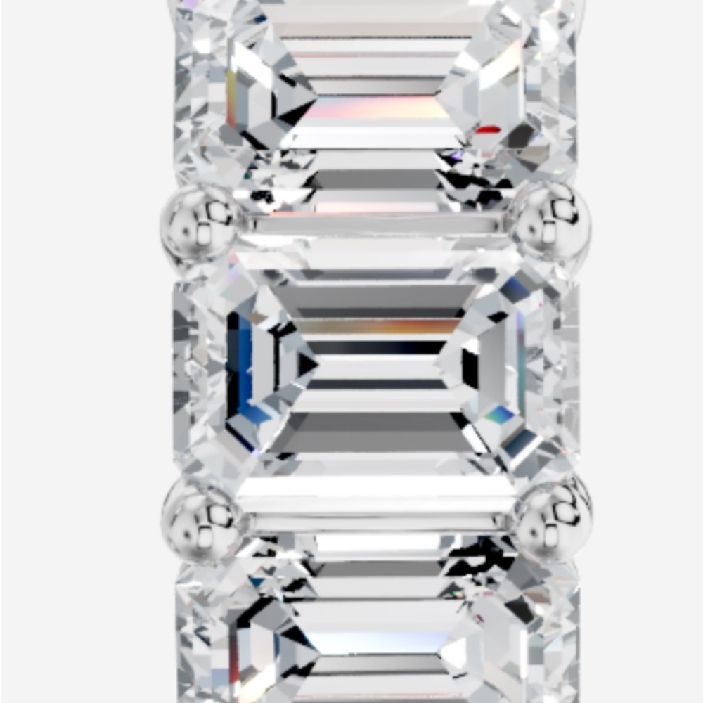 6 carat Elegant 14k White Gold Lab Diamond Women's Eternity Band E VS1 - Picture 3 of 5